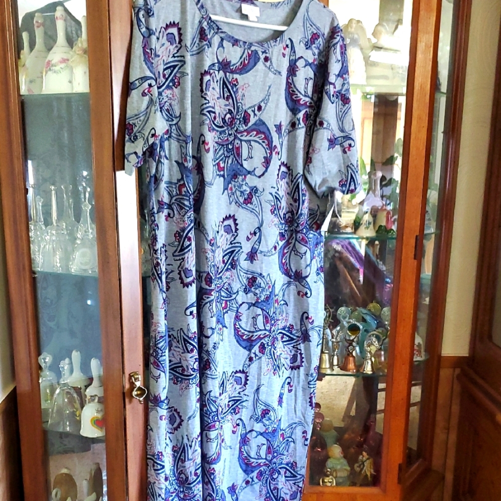 (CH) NWT LuLaRoe Julia Blue and Purple Paisley Dress